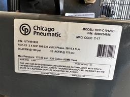 CHICAGO PNEUMATIC RCP-C10123D IRON SERIES TWO STAGE ELECTRIC DUPLEX COMPRESSOR, 10HP (2X5HP)