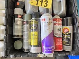 LOT OF AUTO FLUIDS, PRIMERS, BRAKE CLEANER, COOLANT