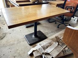 BID PRICE X 6 - (6) 48" X 30" SINGLE PEDESTAL OAK DINING TABLES