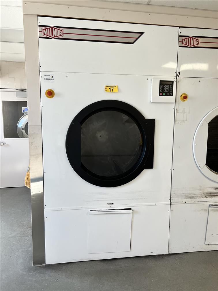 MILNOR MODEL MLG-175 170LB. COMMERCIAL DRYER, S/N: MCA1702185, LPG