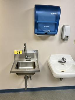 ELKAY S/S HANK SINK & FAUCET, ENMOTION TOWEL & SOAP DISPENSER