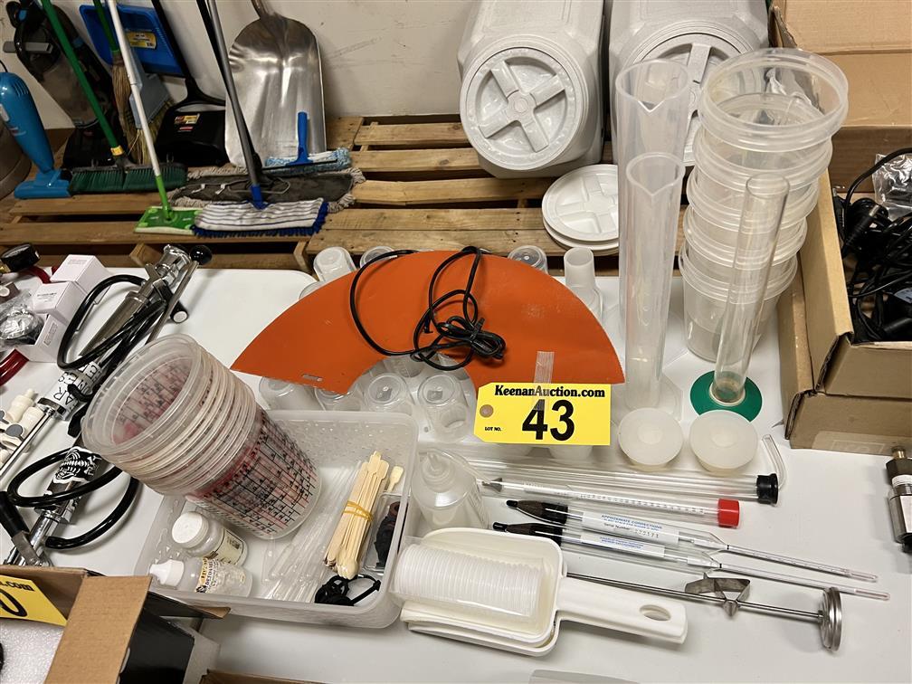 LOT OF ASSORTED BREWERY TESTING ACCESSORIES: