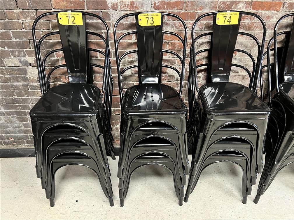 BID PRICE X 4 - (4) BLACK METAL PUB CHAIRS