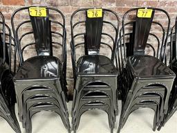 BID PRICE X 4 - (4) BLACK METAL PUB CHAIRS