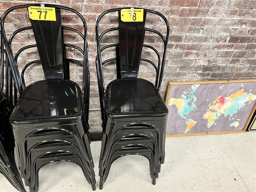 BID PRICE X 4 - (4) BLACK METAL PUB CHAIRS