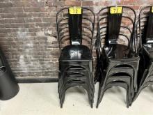 BID PRICE X 4 - (4) BLACK METAL PUB CHAIRS