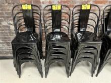 BID PRICE X 4 - (4) BLACK METAL PUB CHAIRS