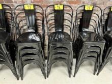 BID PRICE X 4 - (4) BLACK METAL PUB CHAIRS