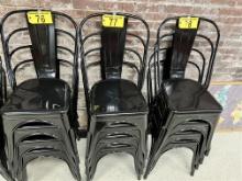 BID PRICE X 4 - (4) BLACK METAL PUB CHAIRS