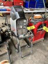 HYPERTHERM POWERMAX 380 PLASMA CUTTER W/ CART & WELDING HELMET