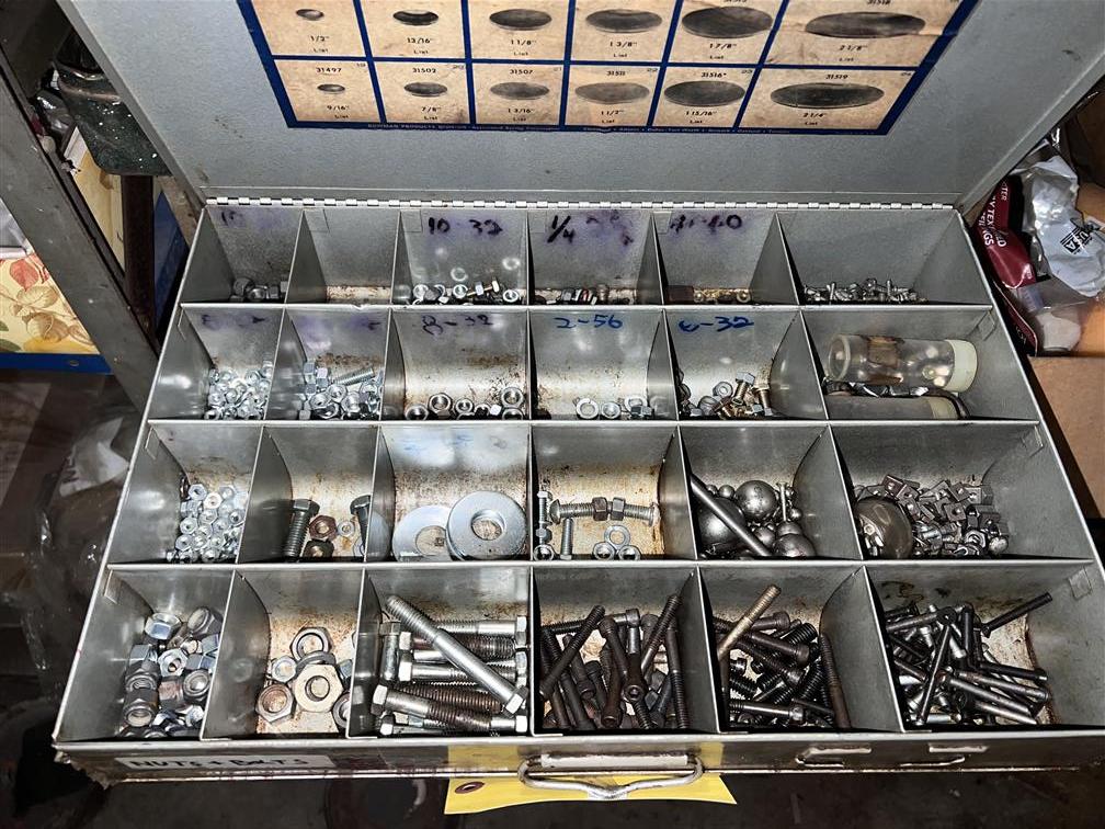 4-DRAWER PARTS BIN & CONTENTS