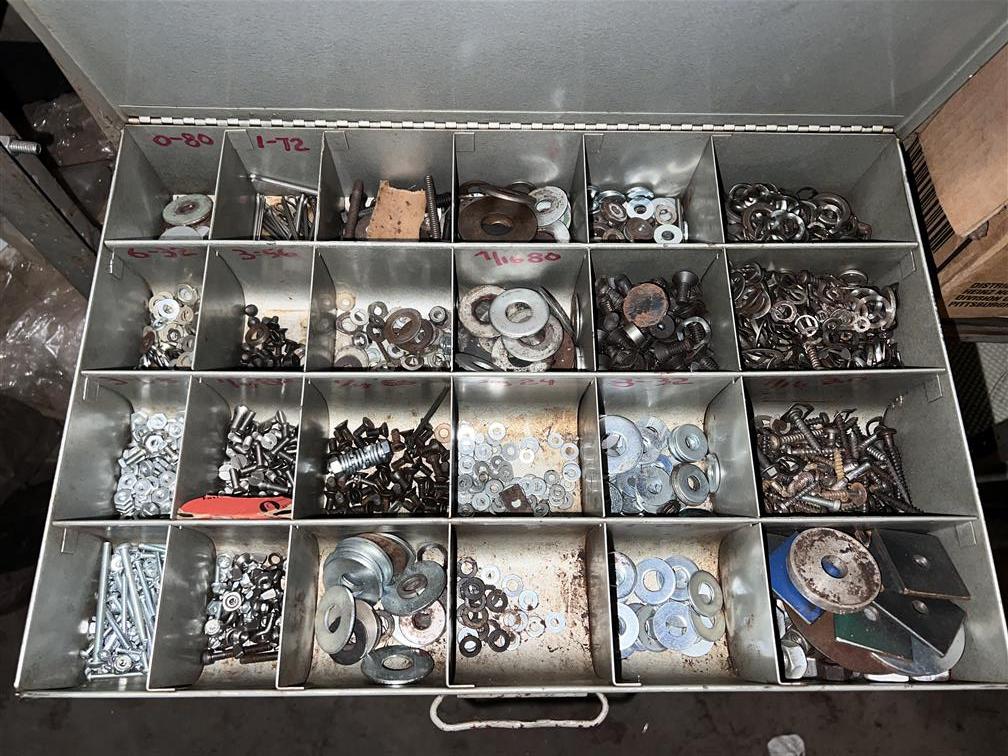 4-DRAWER PARTS BIN & CONTENTS