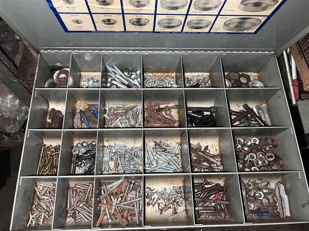 4-DRAWER PARTS BIN & CONTENTS