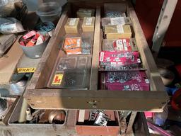 5-SHELF PARTS RACK & CONTENTS, 36" X 18" X 84"H: