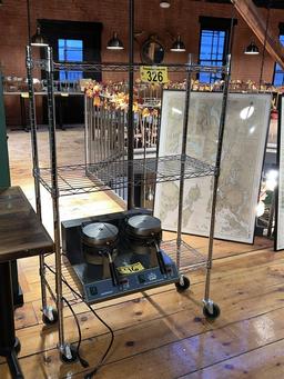 PORTABLE HDX CHROME WIRE STORAGE RACK, 48" X 18" X 55"H
