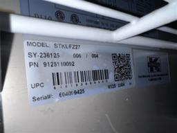 KENNECO MODEL STKUFZ27 S/S UNDER COUNTER REFRIGERATOR, S/N: 604099425, ON CASTERS