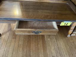 CUSTOM MAPLE COFFEE TABLE, 46"W X 19"D X 15"H