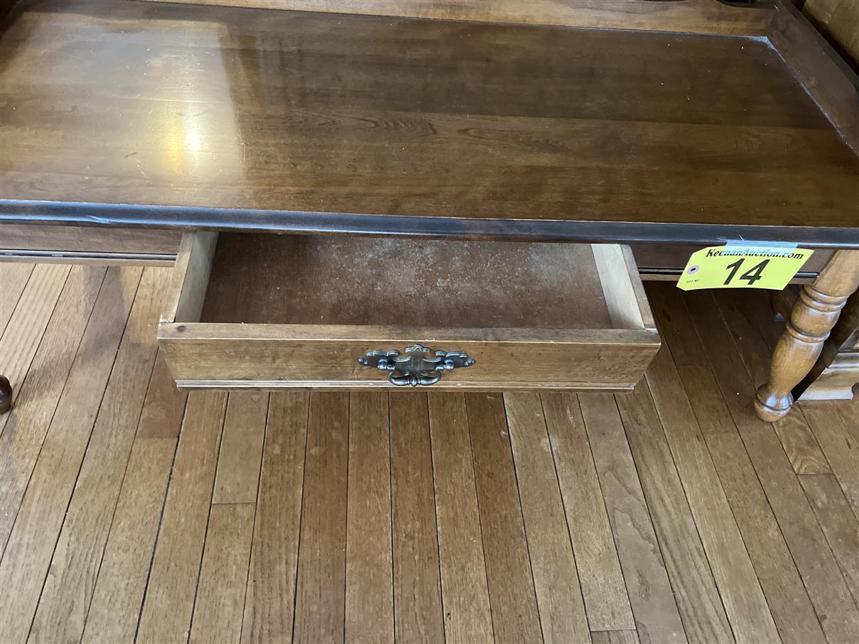CUSTOM MAPLE COFFEE TABLE, 46"W X 19"D X 15"H