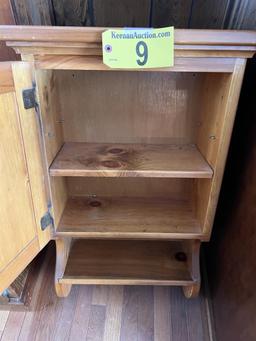 MAPLE PANTRY CABINET, 18"W X 9"D X 33"H