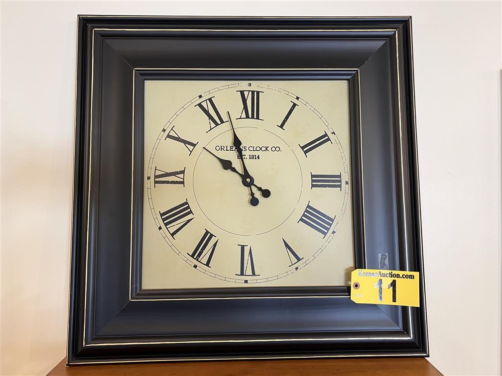 ORLEANS CLOCK CO. 28" X 28" BAR HARBOR CLOCK