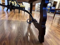58" X 35" RUSTIC COFFEE TABLE, IRON BRACING