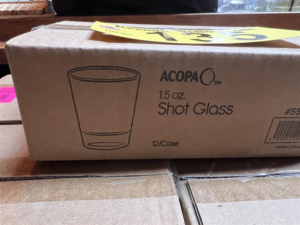 BID PRICE X 5 - (5) CASES OF ACOPA 1.5OZ SHOT GLASSES, 12-PER CASE
