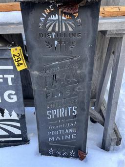 LOT OF 2-DISTILLERY SIGNS: