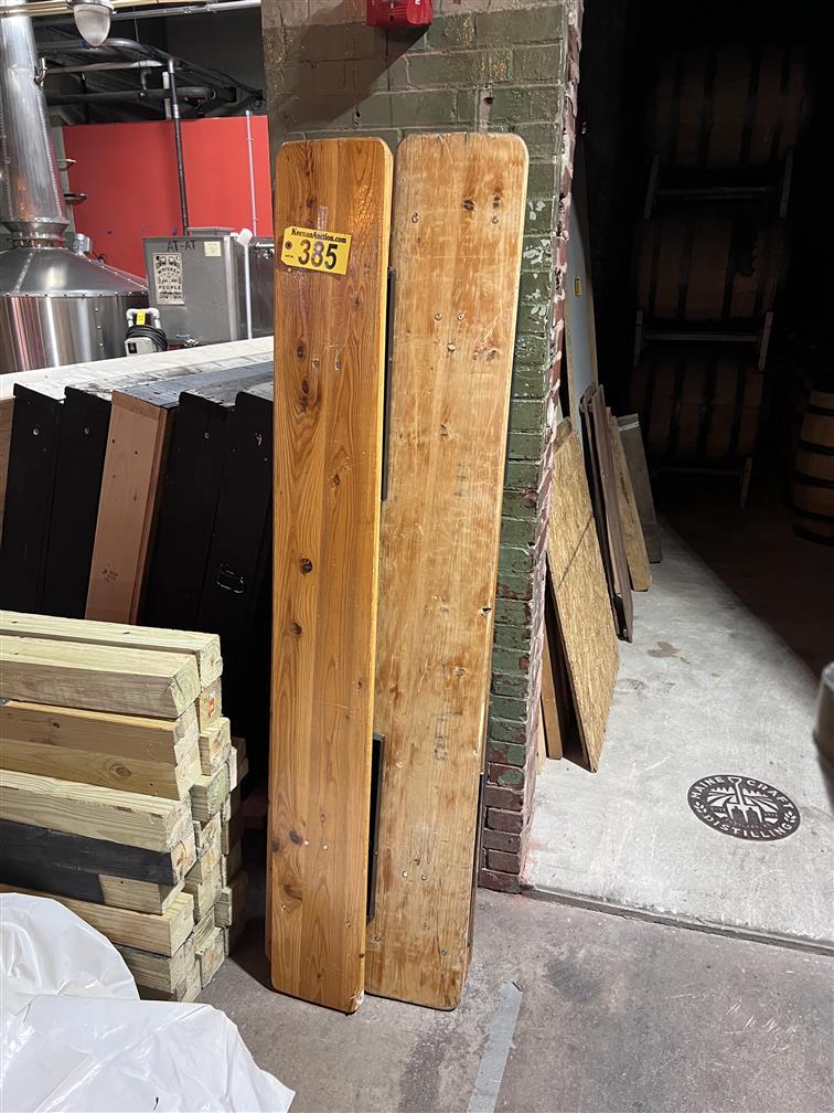 BID PRICE X 7 - (7) WOOD 6' X 9" FOLDING PICNIC BENCHES