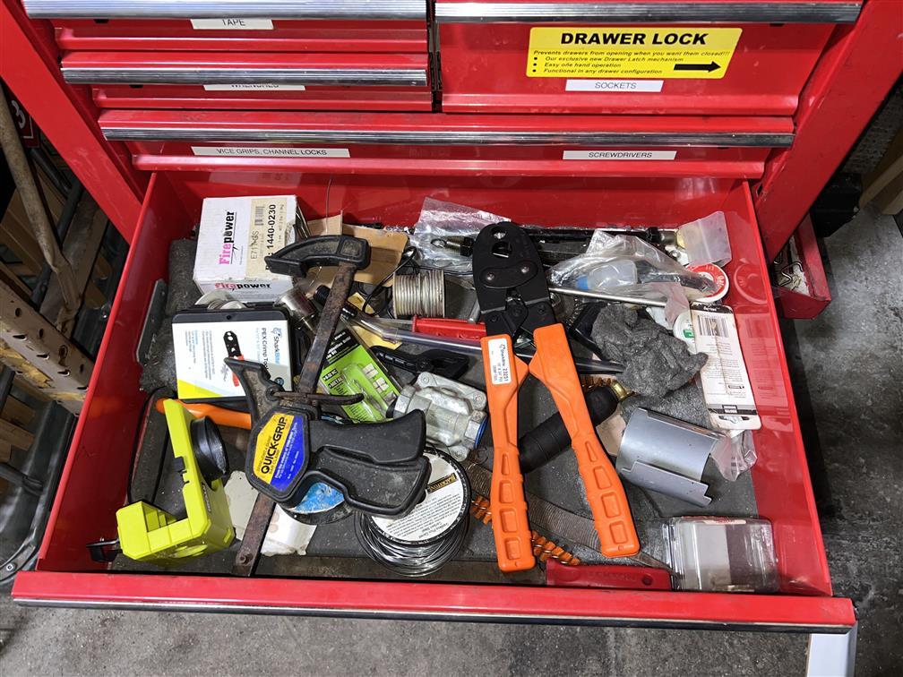 U.S. GENERAL PRO 5-DRAWER PORTABLE TOOL CABINET & CONTENTS: