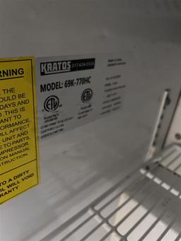 KRATOS 69K-770HC S/S 2-DOOR REFRIGERATED PREP TABLE, ON CASTERS