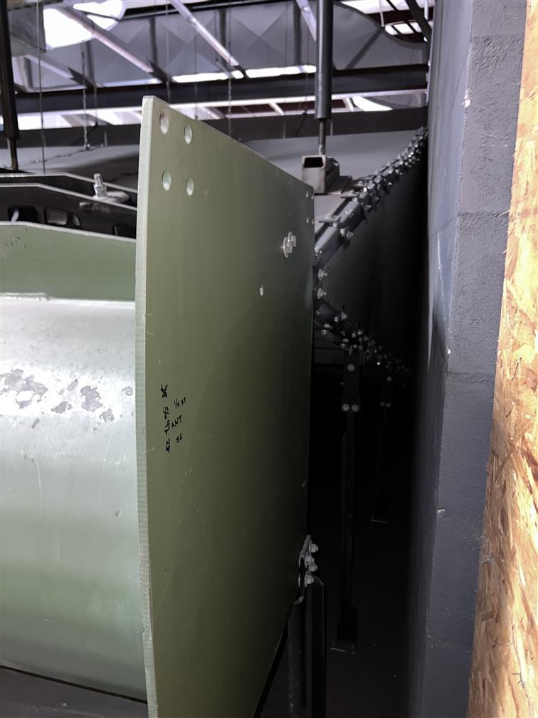 ACTION TARGET TOTAL CONTAINMENT TRAP SYSTEM, CEILING BAFFLE DEFLECTORS,  DUST COLLECTION, BAY 2