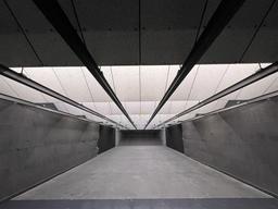 ACTION TARGET TOTAL CONTAINMENT TRAP SYSTEM, CEILING BAFFLE DEFLECTORS,  DUST COLLECTION, BAY 2