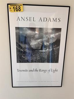 ANSEL ADAMS FRAMED POSTER, 23.5" X 36"