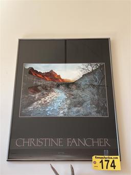 BID PRICE X 2 - (2) CHRISTINE FANCHER FRAMED POSTERS, 22" X 28"