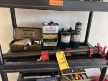 LOT: TOOLBOX, MISC. HAND TOOLS, PIPE CLAMPS