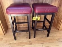 BID PRICE X 2 - (2) VINYL PADDED BAR STOOLS