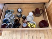 CONTENTS OF 1-DRAWER: 18-PC ASSORTED CERAMIC DISHWARE