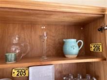 LOT: 6-PC ASSORTED CERAMIC & GLASSWARE