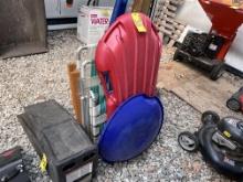 LOT: LAWN CHAIRS, SNOW SLEDS