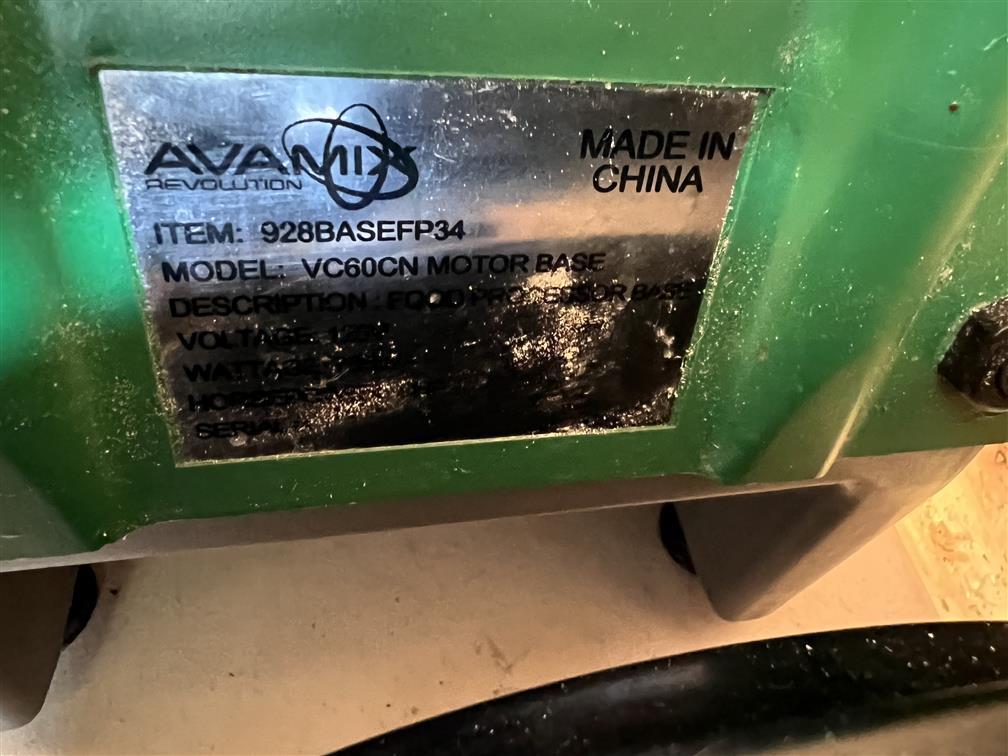 AVAMIX REVOLUTION COMMERCIAL FOOD PROCESSOR