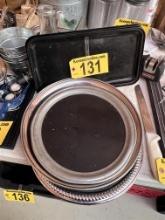 LOT OF ASSORTED SERVING TRAYS