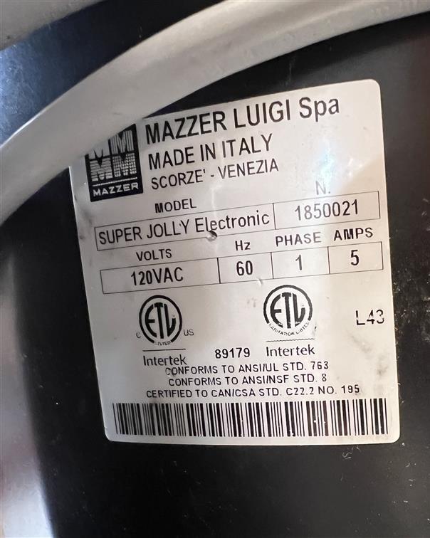 MAZZER SUPER JOLLY ELECTRONIC ON-DEMAND ESPRESSO GRINDER, 1PHASE