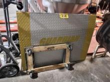GUARDIAN DIAMOND PLATE DOCK PLATE W/ 4-WHEEL DOLLY