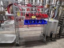 ULINE 6-SHELF PORTABLE S/S WIRE STORAGE RACK, 4' X 18" X 5'H