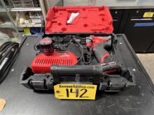 MILWAUKEE M12 CORDLESS 1/2" HAMMER DRILL W/ 2-BATTERIES, CHARGER, CASE