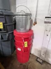 BID PRICE X 3 - (3) RUBBERMAID BRUTE 20-GAL. TRASH CANS W/ LIDS