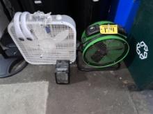 LOT: BOX FAN, JOBSITE FAN, SPACE HEATER