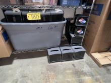 LOT OF ASSORTED TORK NAPKIN DISPENSERS IN TOTE