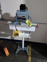 AIE MODEL 605FDV 24" VERTICAL DOUBLE IMPULSE HEAT SEALER, FOOT OPERATED