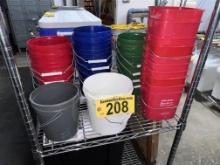 LOT OF ASSORTED SIZE SANITIZER BUCKETS